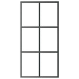 Vidaxl Schiebetür 102x205 cm ESG -Glas und Aluminiumschwarz