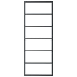Vidaxl Schiebetür 76x205 cm ESG -Glas und Aluminiumschwarz
