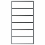 Vidaxl Schiebetür 102x205 cm ESG -Glas und Aluminiumschwarz
