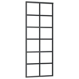 Vidaxl schuifdeur 76x205 cm esg-glas en aluminium zwart