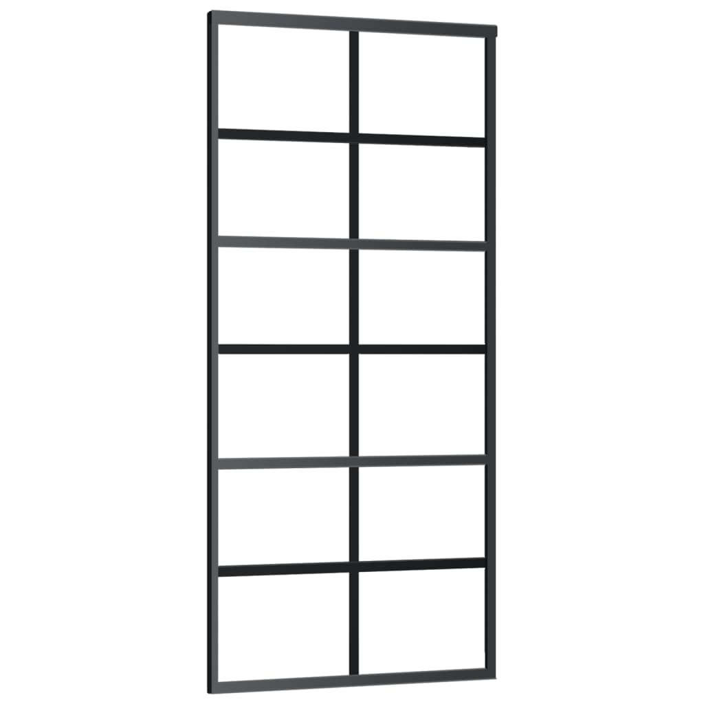 Vidaxl skydedør 90x205 cm ESG glas og aluminium sort