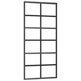 VidaXL sliding door 90x205 cm ESG glass and aluminum black