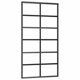 Vidaxl Schiebetür 102x205 cm ESG -Glas und Aluminiumschwarz