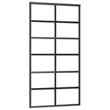 Puerta corredera de Vidaxl 102x205 cm de vidrio ESG y negro de aluminio