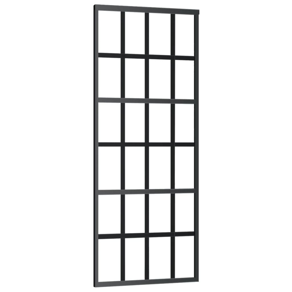 VidaXL sliding door 76x205 cm ESG glass and aluminum black