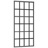 Vidaxl Schiebetür 90x205 cm ESG -Glas und Aluminiumschwarz