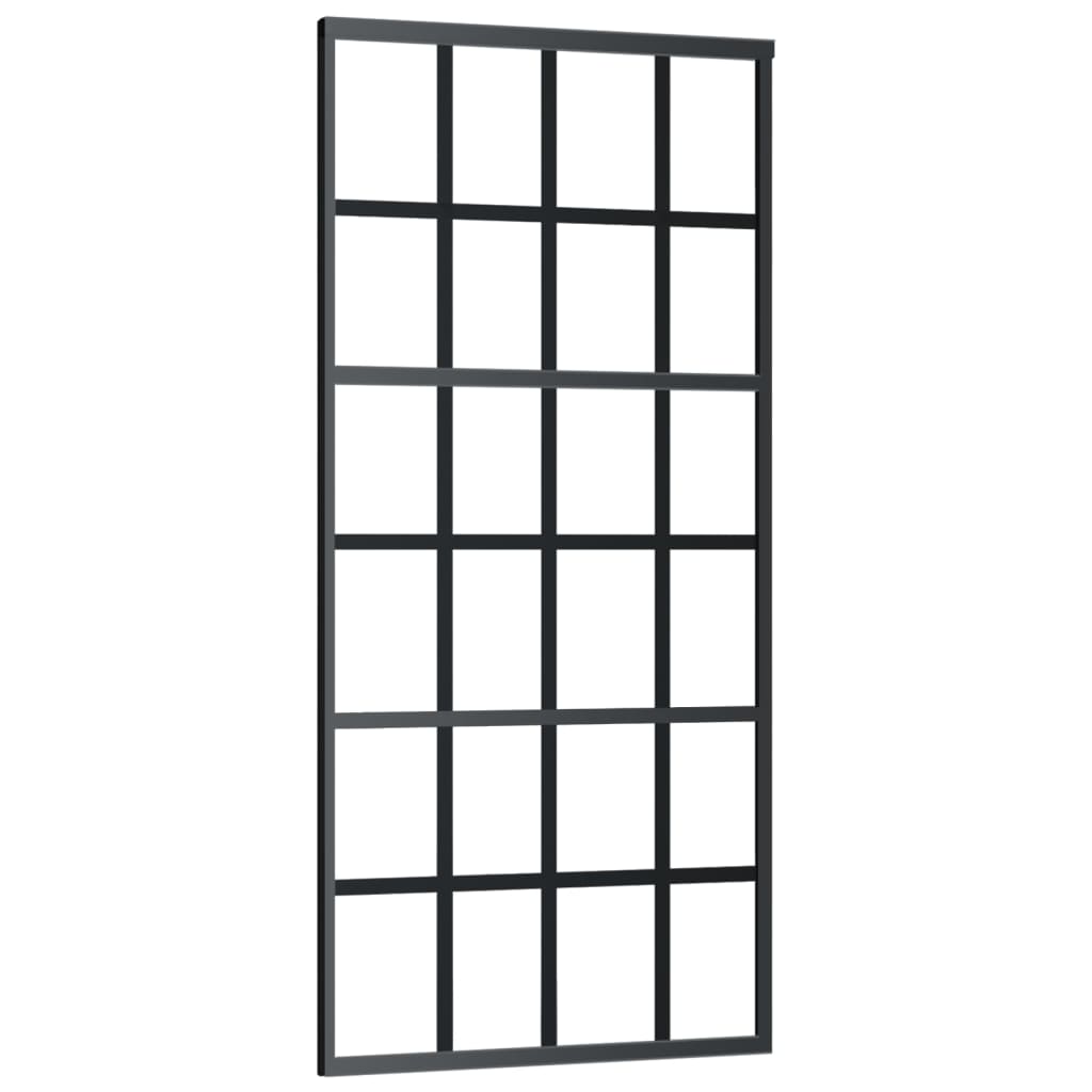 Puerta corredera Vidaxl 90x205 cm de vidrio ESG y negro de aluminio