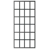 Vidaxl Schiebetür 90x205 cm ESG -Glas und Aluminiumschwarz