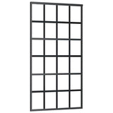 Vidaxl Schiebetür 102x205 cm ESG -Glas und Aluminiumschwarz
