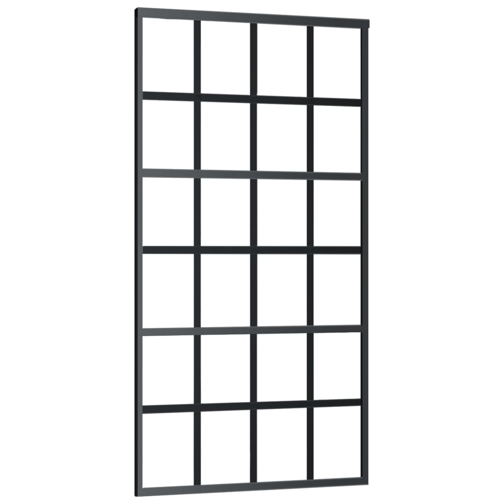 Vidaxl rutscht Dier 102x205 cm esg Glas an Aluminium schwaarz