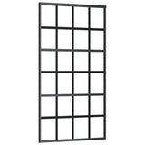 Puerta corredera de Vidaxl 102x205 cm de vidrio ESG y negro de aluminio