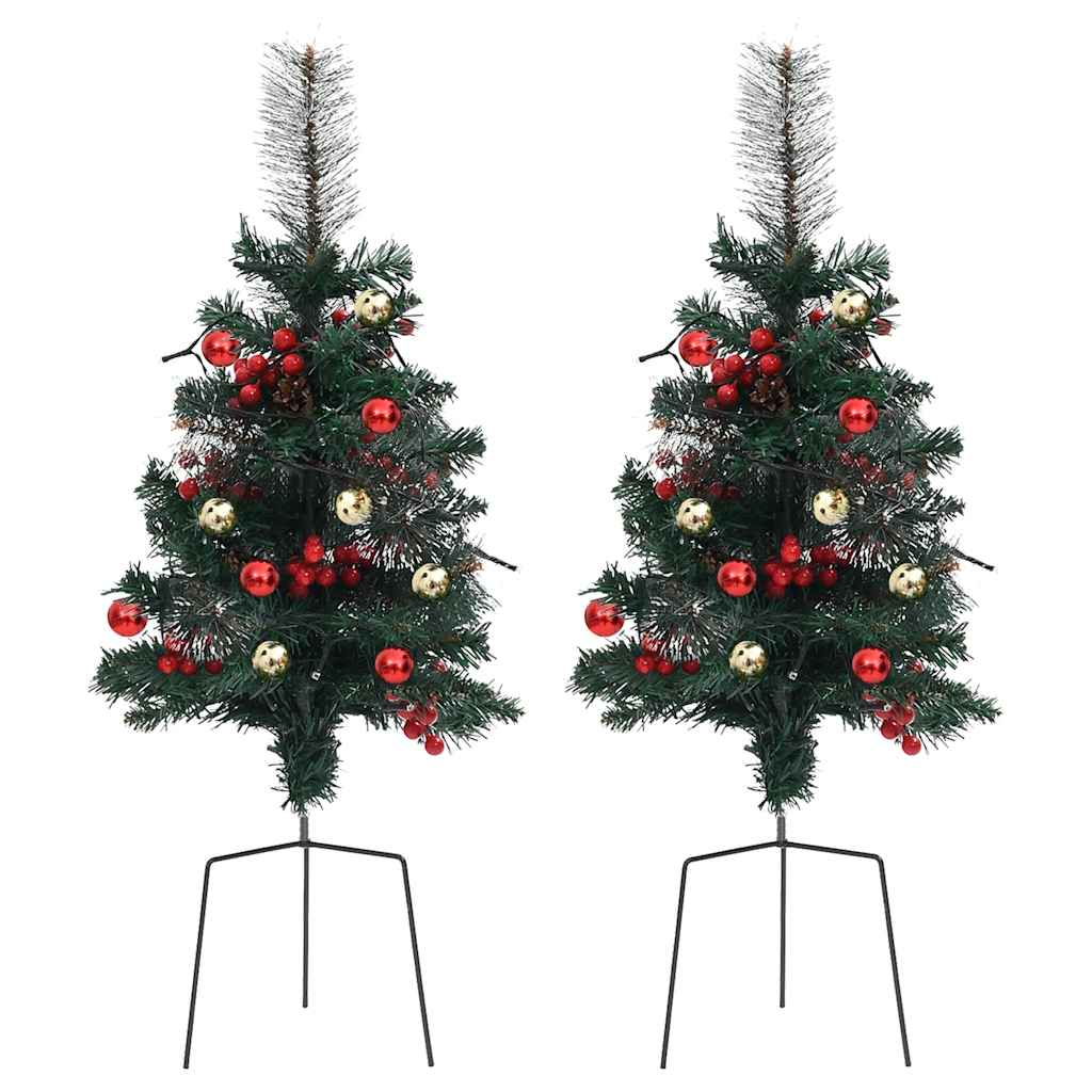 Vidaxl Tuinkerst Trees 2 ST mit Beleuchtung 76 cm PVC