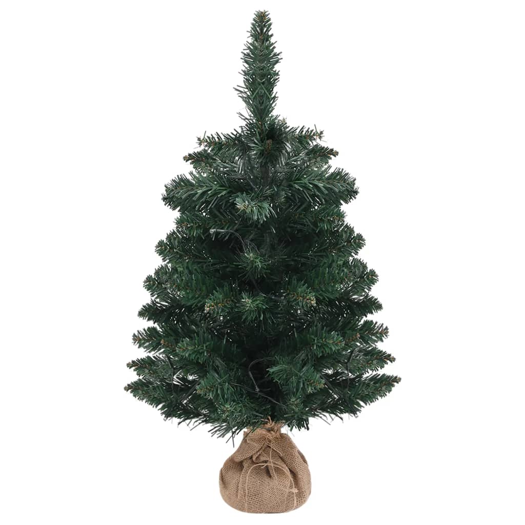 Vidaxl Kunstkerstboom mit Beleuchtung und Standard 60 cm PVC Green