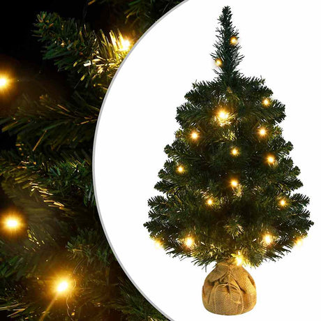 Vidaxl Kunstkerstboom mit Beleuchtung und Standard 60 cm PVC Green
