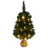 Vidaxl Kunstkerstboom mit Beleuchtung und Standard 90 cm PVC Green