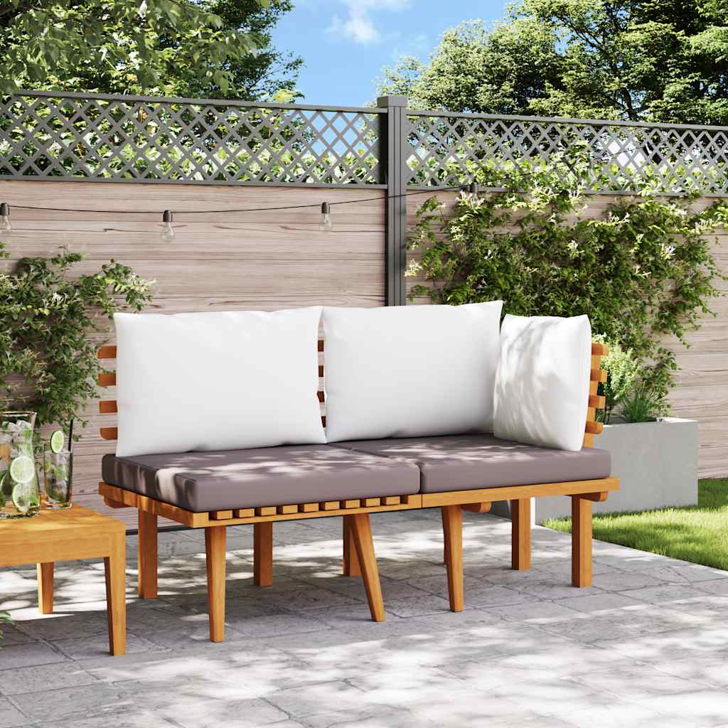 Vidaxl 2-delige loungeset met kussens massief acaciahout