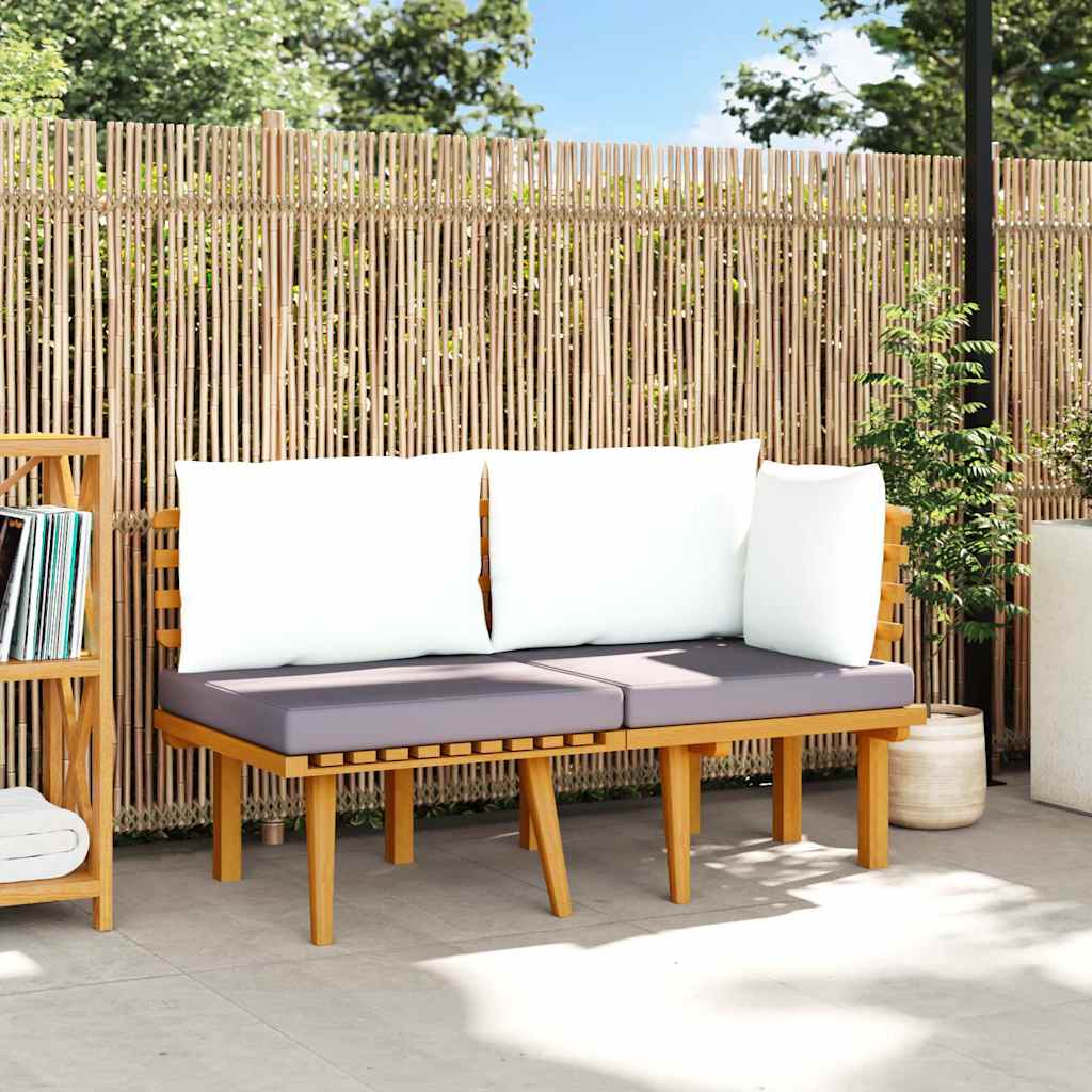Vidaxl 2-delige loungeset met kussens massief acaciahout
