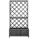 Vidaxl Latwerkplantenbak 70x30x135 cm Festkiefer schwarz