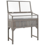 Vidaxl -Pflanzer mit Gewächshaus 110x54x120 cm Festkieferholz angehoben
