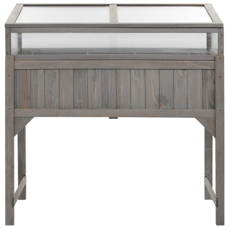 Vidaxl -Pflanzer mit Gewächshaus 110x54x120 cm Festkieferholz angehoben
