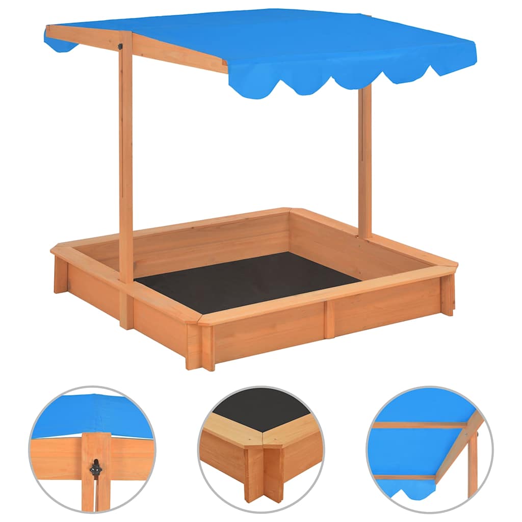 Sandbox Vidaxl s nastavitelnou střechou 115x115x115 cm Pinehout