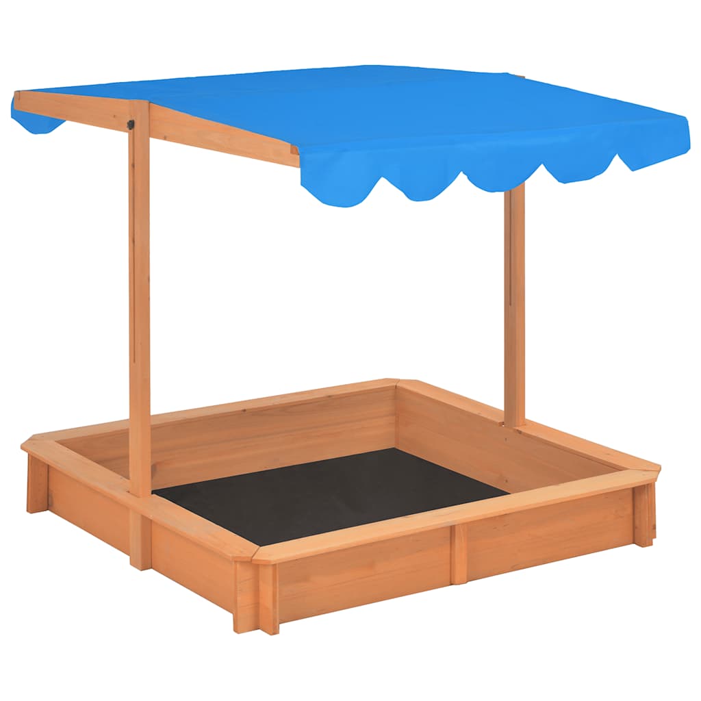 Vidaxl Sandbox mit einstellbarem Dach 115x115x115 cm Pinehout