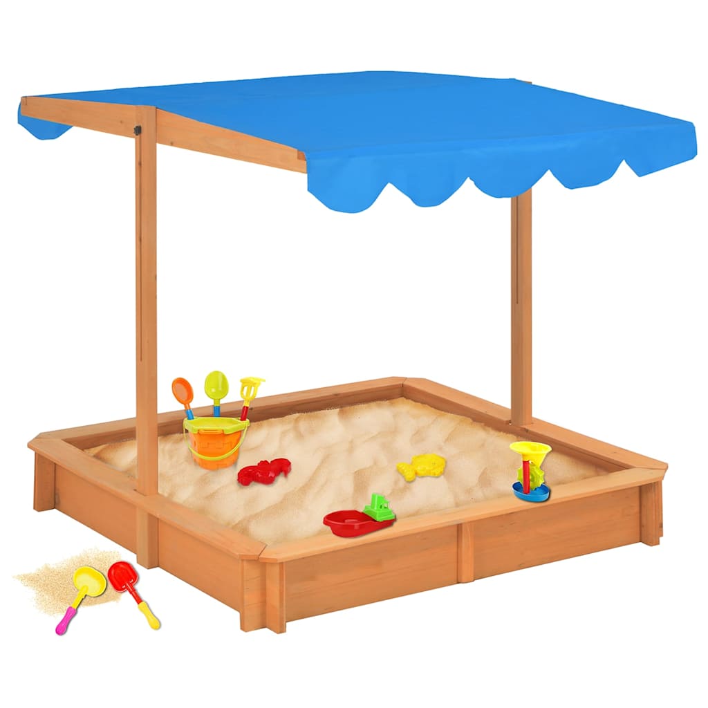 Vidaxl Sandbox med justerbart tak 115x115x115 cm Pinehout