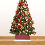 Vidaxl Weihnachtsbaumrock 48x48x25 cm rot und weiß