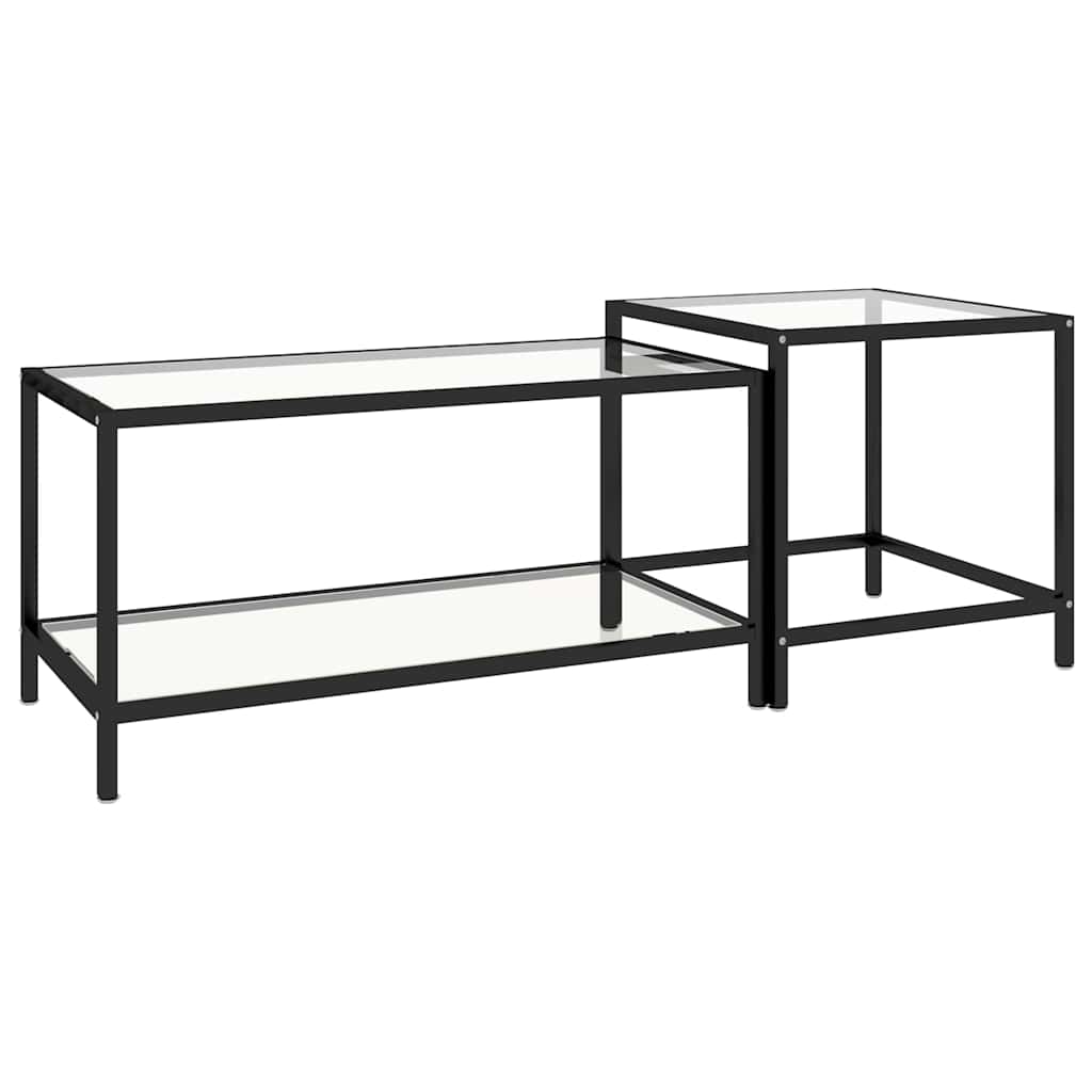 Vidaxl 2-delige salontafelset gehard glas transparant