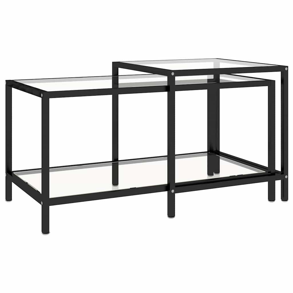 Vidaxl 2-delige salontafelset gehard glas transparant