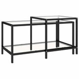 Vidaxl 2-delige salontafelset gehard glas transparant