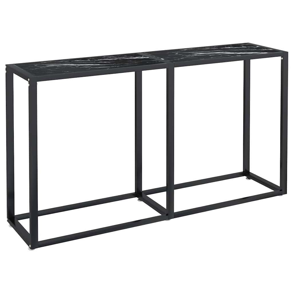Vidaxl wandtafel 140x35x75,5 cm gehard glas zwartmarmerkleurig