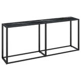 Vidaxl wandtafel 180x35x75,5 cm gehard glas zwartmarmerkleurig