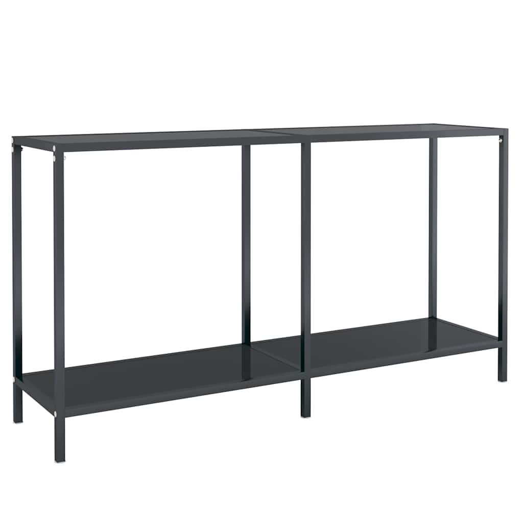 Vidaxl wandtafel 140x35x75,5 cm gehard glas zwart