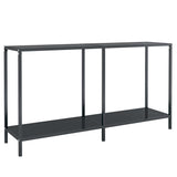 Vidaxl wandtafel 140x35x75,5 cm gehard glas zwart