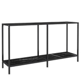 Vidaxl wandtafel 140x35x75,5 cm gehard glas zwart
