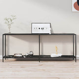 Vidaxl wandtafel 200x35x75,5 cm gehard glas zwart