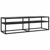 Vidaxl tv-meubel 140x40x40,5 cm gehard glas zwartmarmerkleurig