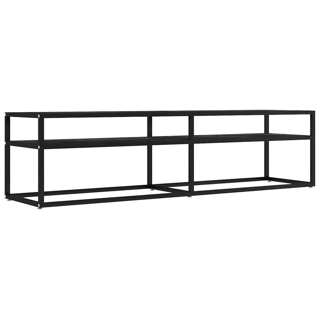 Vidaxl tv-meubel 160x40x40,5 cm gehard glas zwartmarmerkleurig