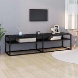 Vidaxl tv-meubel 160x40x40,5 cm gehard glas zwartmarmerkleurig