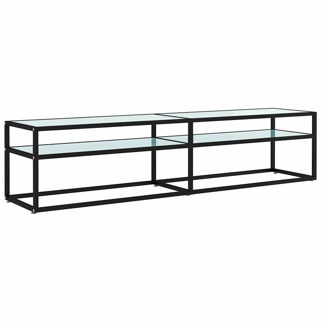 Vidaxl tv-meubel 180x40x40,5 cm gehard glas witmarmerkleurig