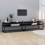 Vidaxl tv-meubel 200x40x40,5 cm gehard glas zwart
