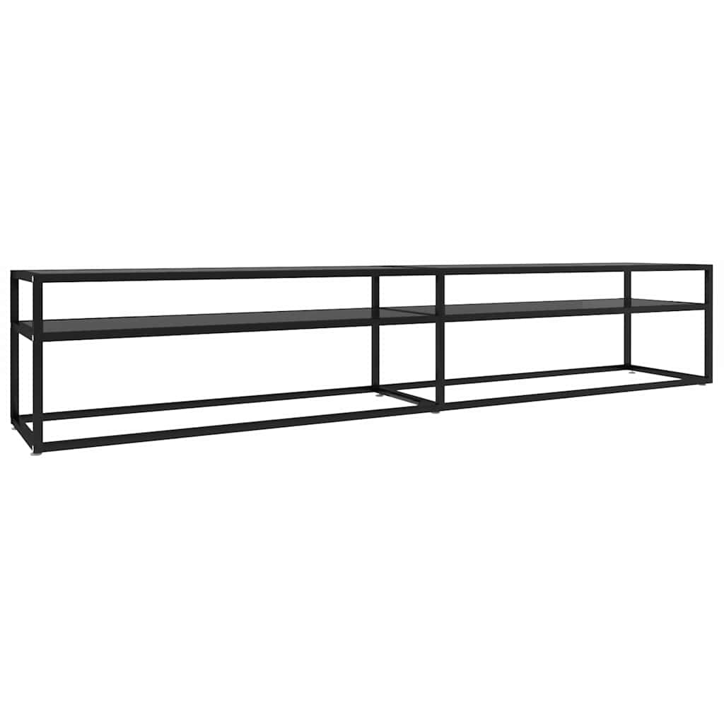 Vidaxl tv-meubel 220x40x40,5 cm gehard glas zwart