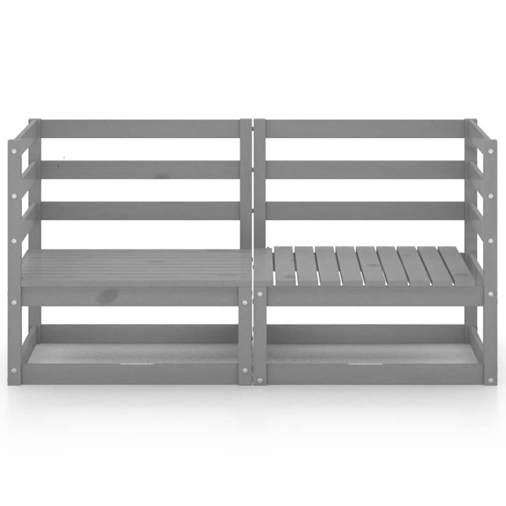 Vidaxl tuinbank 2-zits massief grenenhout grijs