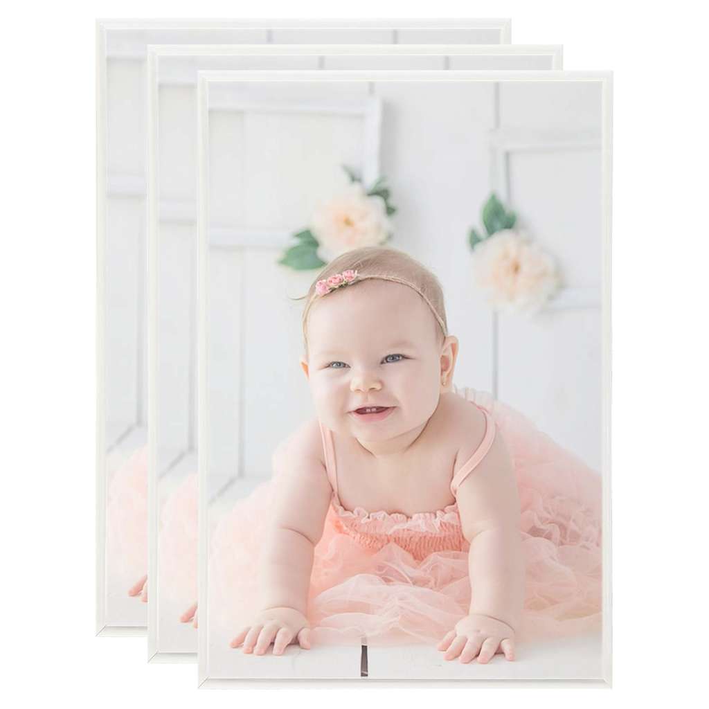 VIDAXL -Fotorahmen 3 PCs für Wand oder Tabelle 7x90 cm MDF Silberfarbe