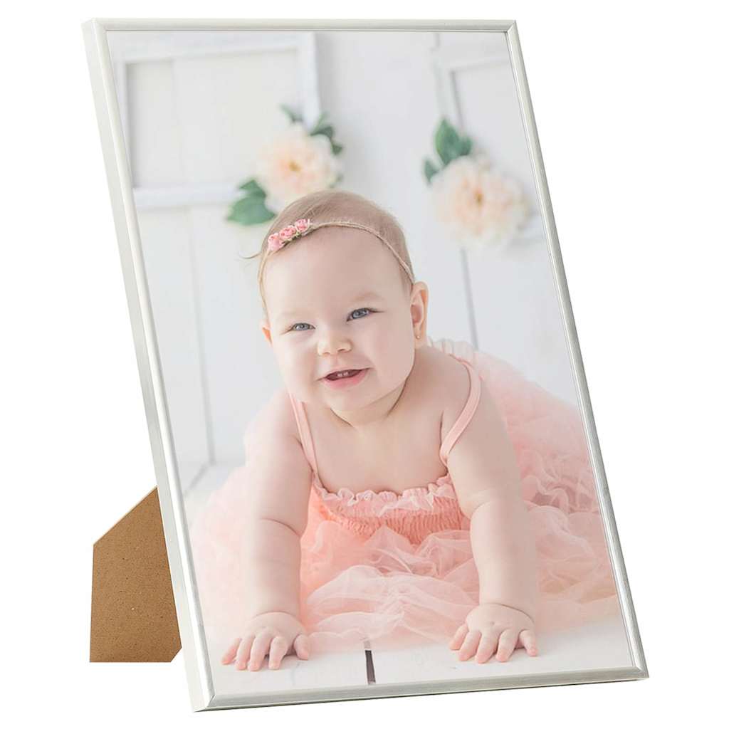 VIDAXL -Fotorahmen 3 PCs für Wand oder Tabelle 7x90 cm MDF Silberfarbe