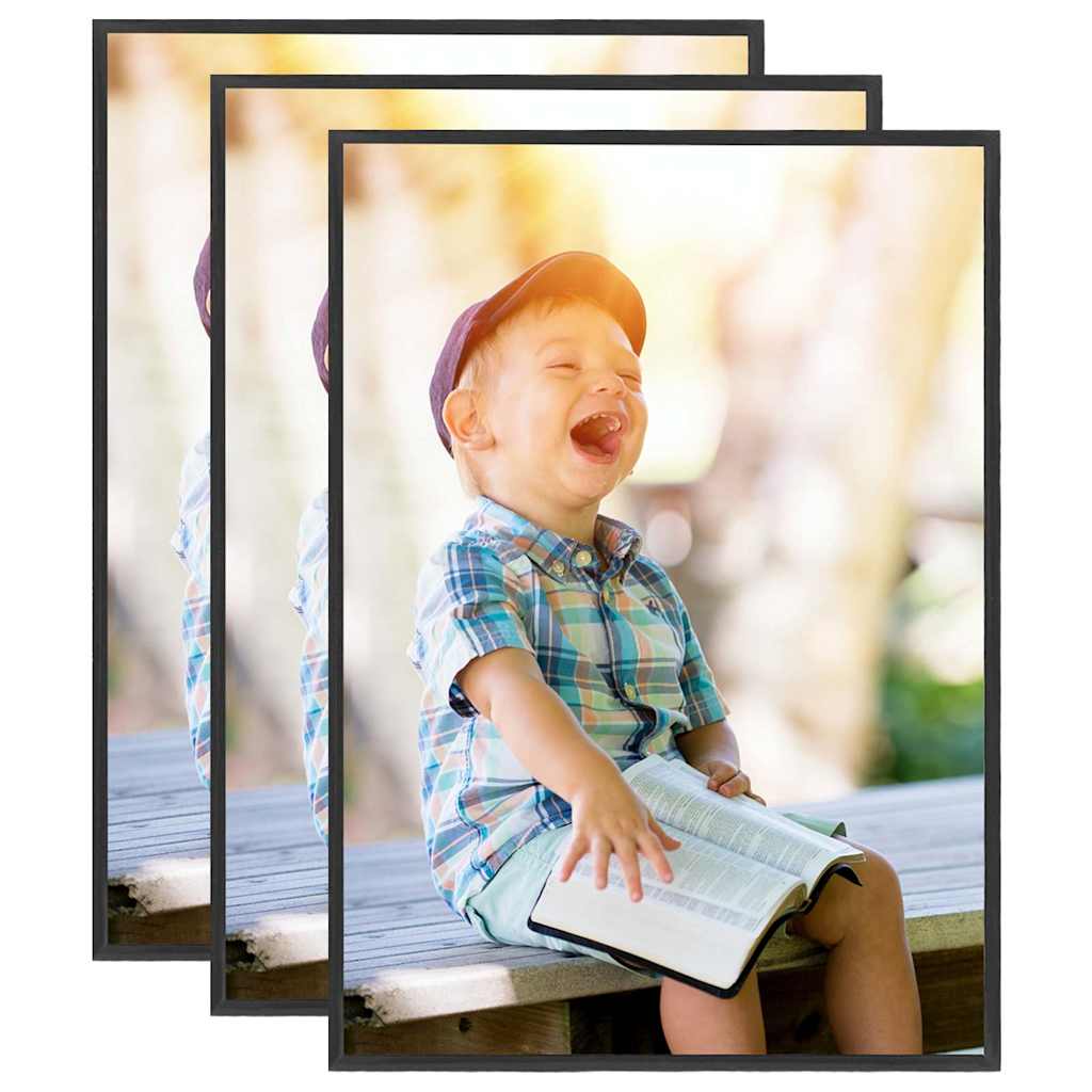 Vidaxl fotolijsten 3 st voor tafel 18x24 cm mdf zwart