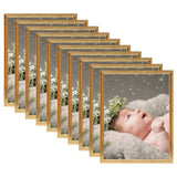 Vidaxl fotogramas de fotos 10 pcs para la tabla 13x18 cm MDF Gold Colored