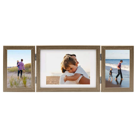 Vidaxl Fotorahmen Triptychon 22x15 cm+2x (10x15 cm) hellbraun