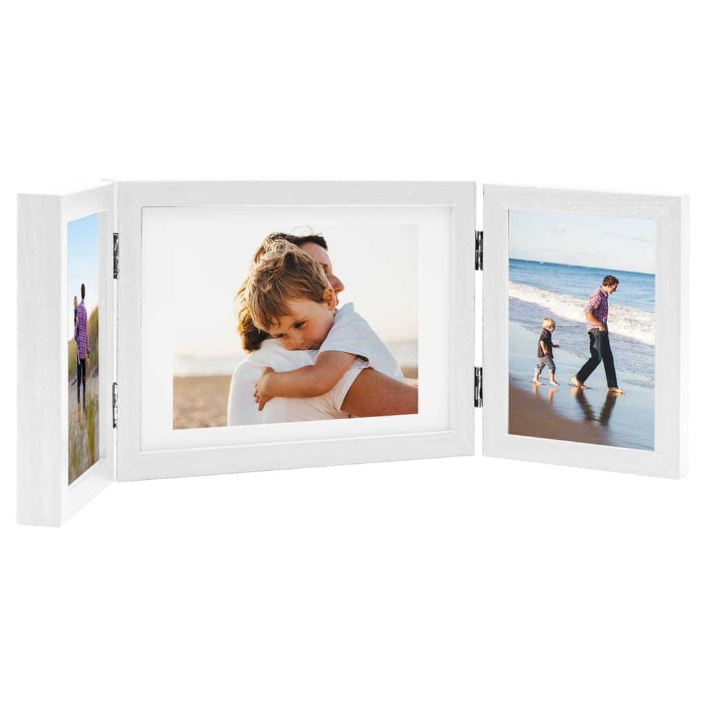 Vidaxl Photo Frame triptych 22x15 cm + 2x (10x15 cm) wäiss